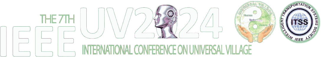 The 7th IEEE UV2024 International Conference on Universal Village, with the Universal Village and IEEE ITSS logos