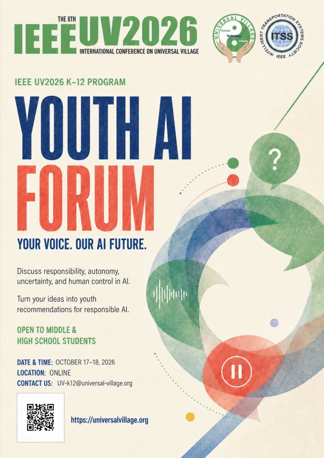 Youth AI Forum poster, IEEE UV2026 K–12 Program