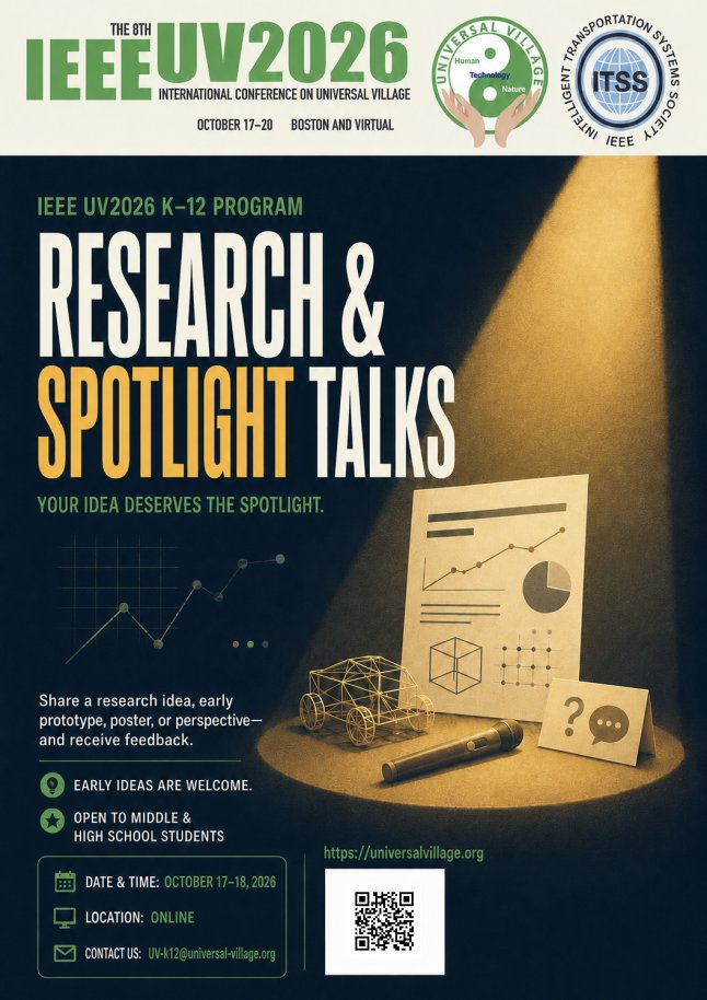 Research or Spotlight Talk poster, IEEE UV2026 K–12 Program