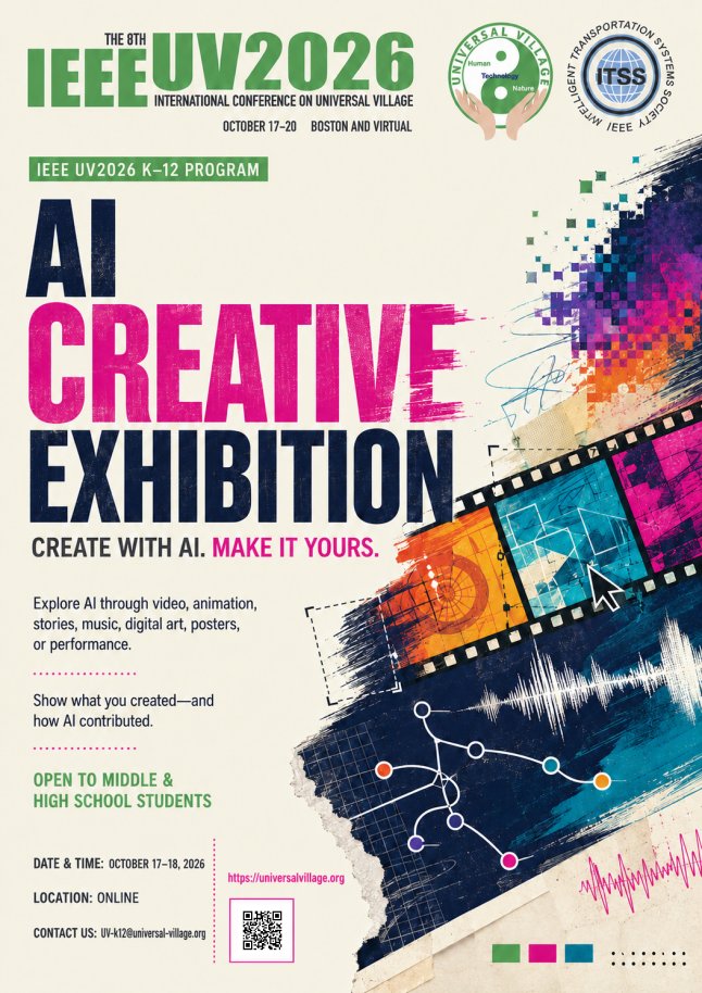 AI Creative Exhibition poster, IEEE UV2026 K–12 Program